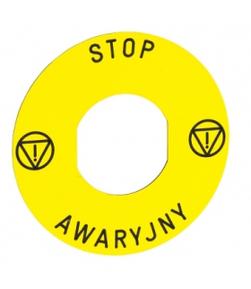 Harmony XB5 Okrągła etykieta, "STOP AWARYJNY", 30 mm, 60 mm, Żółte tło, ZBY9PL30 Schneider Electric