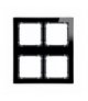 DECO Ramka modułowa 4 krotna (2 poziom, 2 pion) - efekt szkła (ramka czarna, spód czarny) Karlik 12-12-DRSM-2x2
