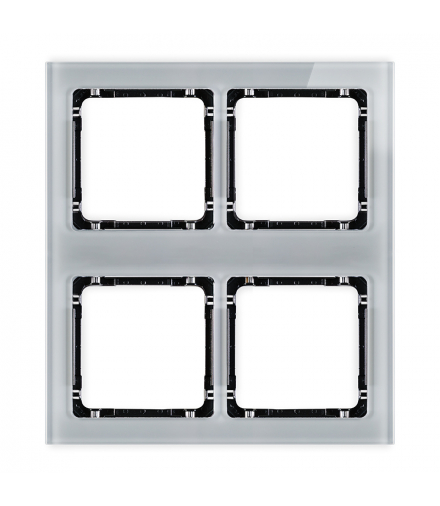DECO Ramka modułowa 4 krotna (2 poziom, 2 pion) - efekt szkła (ramka szara, spód czarny) Karlik 15-12-DRSM-2x2