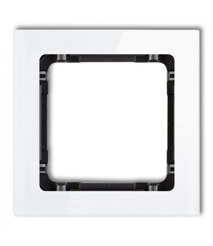 DECO Ramka modułowa niestandardowa (1 moduł) - efekt szkła (ramka biała, spód czarny) Karlik 0-12-DRSMN-1