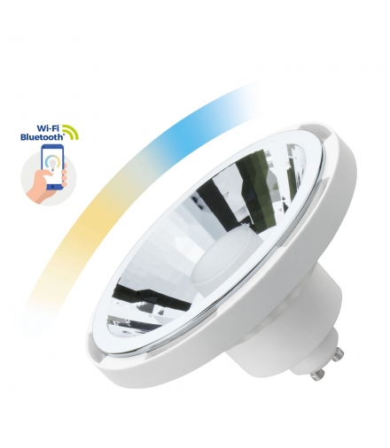 Inteligentna żarówka LED SMART AR111 10W GU10 Wi-Fi Bluetooth CCT DIMM biała obudowa