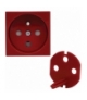 Gniazdo typu Data z blokadą torów prądowych, kolor czerwony Seria KOS 45, CZERWONY 3510143