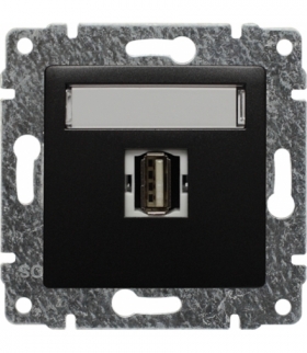 Gniazdo multimedialne USB, bez ramki Seria VENA, ANTRACYT 516151