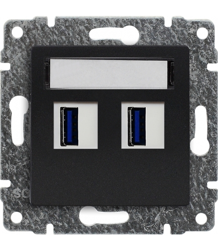 Ładowarka USB podwójna Seria VENA, ANTRACYT 516157