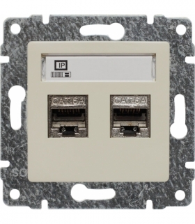 Gniazdo komputerowe podwójne 2xRJ45, bez ramki, Seria VENA, KREM 510368