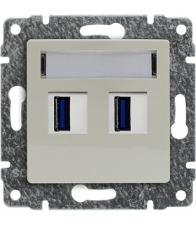 Ładowarka USB podwójna Seria VENA, KREM 510357