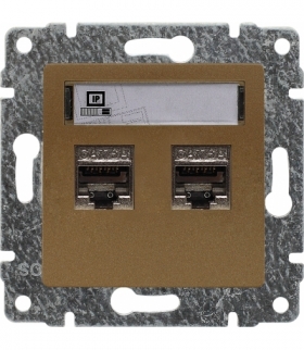 Gniazdo komputerowe podwójne 2xRJ45, bez ramki, Seria VENA, PATYNA 513068