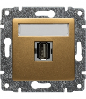 Gniazdo multimedialne USB, bez ramki Seria VENA, PATYNA 513051