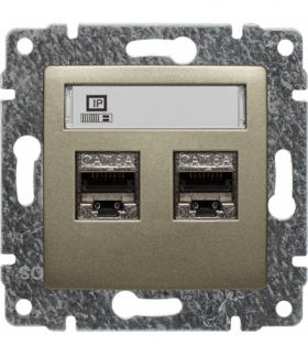 Gniazdo komputerowe podwójne 2xRJ45, bez ramki, Seria VENA, SATYNA 515068
