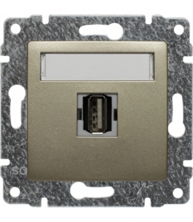 Gniazdo multimedialne USB, bez ramki Seria VENA, SATYNA 515051