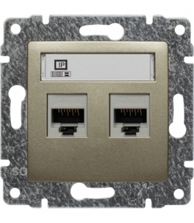 Gniazdo komputerowe podwójne 2xRJ45, bez ramki, Seria VENA, SATYNA 515067
