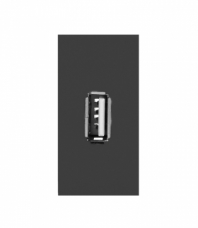NOEN USB data, gniazdo modułowe 22,5x45mm USB data 2.0, piny, czarne Orno OR-GM-9010/B/USBDATA