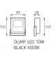 OLIMP LED 10W BLACK 4500K Naświetlacz SMD LED