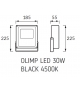 OLIMP LED 30W BLACK 4500K Naświetlacz SMD LED