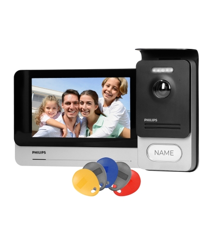 Philips WelcomeEye Connect 2, Zestaw wideodomofonowy, bezsłuchawkowy, kolor, LCD 7", dotykowy, menu OSD, WI-FI + APP na telefon 