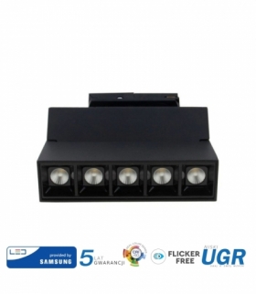Oprawa LED V-TAC 12W Track Light SAMSUNG CHIP CRI90+ Czarna VT-416 2700K 960lm 5 Lat Gwarancji