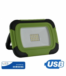 Projektor LED V-TAC 10W Ładowalny USB SAMSUNG CHIP Funkcja SOS 3,7V Li-Ion IP44 VT-11-R 4000K 700lm