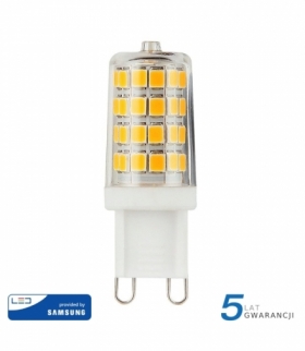 Żarówka LED G9 3W, Chip SAMSUNG, Ciepła, Barwa:3000K, Trzonek:G9 V-TAC 246