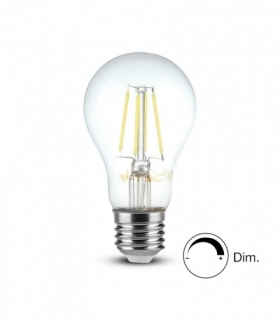 Żarówka LED E27 8W A65 Filament, Ciepła, Barwa:3000K, Ściemniana, Trzonek:E27 V-TAC 2815