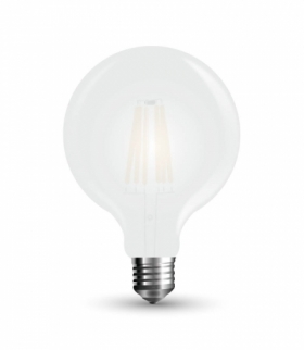 Żarówka LED E27 7W G125 Filament, Klosz: mleczny, Ciepła, Barwa:2700K, Trzonek:E27 V-TAC 7189