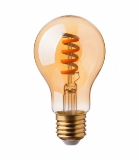 Żarówka LED E27 4W Filament - Spiralna, Klosz: Bursztynowy, Trzonek:E27, Super Ciepła (barwa zachód słońca), Barwa:2200K V-TAC 7335