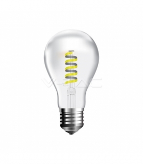 Żarówka LED E27 4W Filament - Spiralna, Klosz: Transparentny Trzonek:E27, Ciepła, Barwa:2700K V-TAC 7336