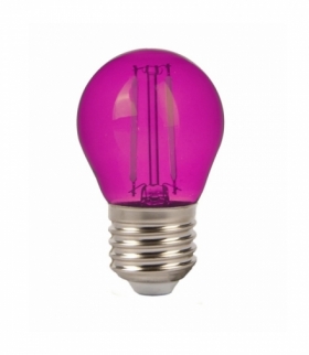 Żarówka LED E27 2W G45 Filament, Różowy, Trzonek:E27 V-TAC 7410