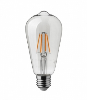 Żarówka LED E27 4W ST64 Filament, Ciepła, Barwa:2700K, Ściemniana, Trzonek:E27 V-TAC 7414