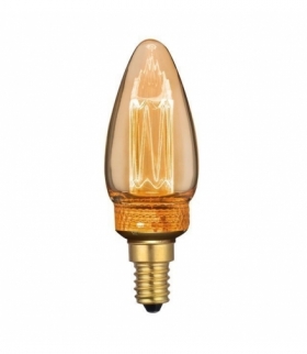 Żarówka LED E14 2W Filament - ART, Klosz Bursztynowy, Ultra Ciepła (barwa płomień świecy), Barwa:1800K, Trzonek:E14 V-TAC 7472