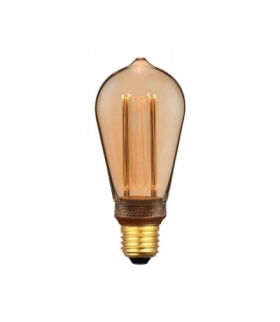 Żarówka LED E27 4W ST64 Filament, Klosz Bursztynowy, Ultra Ciepła (barwa płomień świecy), Barwa:1800K, Trzonek:E27 V-TAC 7474