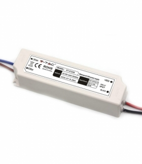 Zasilacz LED V-TAC 30W 12V 2.5A IP67 Hermetyczny Filtr EMI VT-21030
