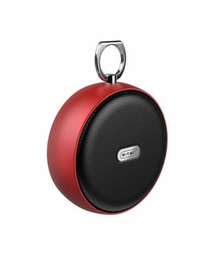 Przenośny Głośnik Bluetooth Micro USB Wysokiej jakości przewód 800mah Czerwony V-TAC VT-6211