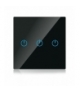 Włącznik Szklany WiFi V-TAC Potrójny Czarny Amazon Alexa, Google Home, Nest VT-5005