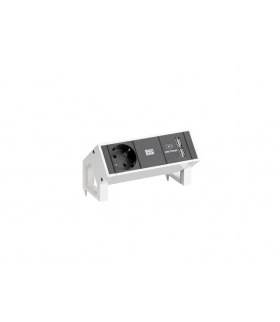 Listwa zasilająca gniazdo schuko + ładowarka USB BACHMANN biała DESK2