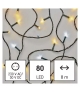 Lampki choinkowe Classic 80 LED 8m ciepła + zimna biel, zielony przewód, IP44, timer D4AN04