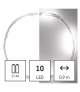 Dekoracje - 10 LED łezki 0,9m 2× AA IP20 CW, srebrny, timer EMOS D3AC06