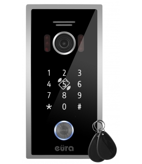 KASETA ZEWNĘTRZNA WIDEODOMOFONU ''EURA'' VDA-51C5/P - czarna, kamera 1080p., czytnik RFID, szyfrator, podtynk