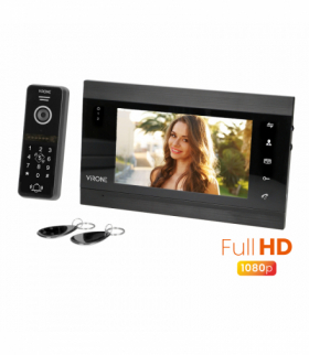 Zestaw wideo domofonowy VIFIS Full HD, bezsłuchawkowy, monitor 7" LCD, menu OSD, kamera Full HD 1080P, z szyfratorem i czytniki VDP-61FHD