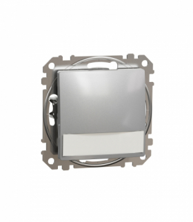 Schneider Electric Sedna Design & Elements, Przycisk z etykietą i podświetleniem (12V AC), srebrne aluminium Schneider SDD113143