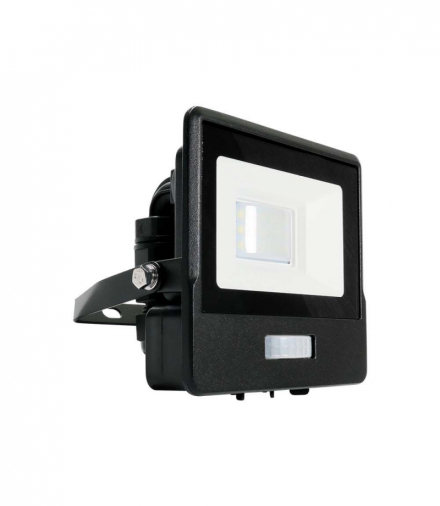 Projektor LED z czujnikiem ruchu 10W 735lm 4000K Dioda SAMSUNG IP65 Czarny 5 Lat Gwarancji V-TAC 20257