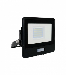 Projektor LED z czujnikiem ruchu 20W 1510lm 6500K Dioda SAMSUNG IP65 Czarny 5 Lat Gwarancji V-TAC 20261