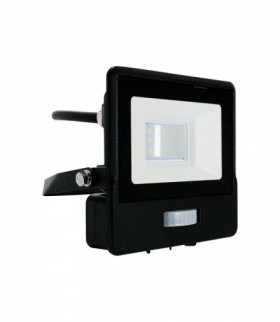 Projektor LED z czujnikiem ruchu 10W 735lm 3000K Dioda SAMSUNG IP65 Kabel 1m Czarny 5 Lat Gwarancji V-TAC 20280
