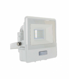 Projektor LED z czujnikiem ruchu 10W 735lm 3000K Dioda SAMSUNG IP65 Biały 5 Lat Gwarancji V-TAC 20268