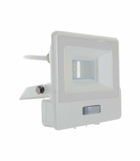 Projektor LED z czujnikiem ruchu 10W 735lm 3000K Dioda SAMSUNG IP65 Kabel 1m Biały 5 Lat Gwarancji V-TAC 20292