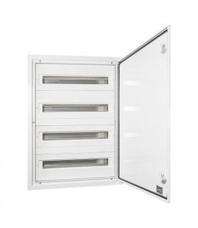 Rozdzielnica Podtynkowa DARP-96 QUITELINE (4x24), drzwi aluminiowe lakierowane, etykiety opisowe, aluminiowa szyna TH