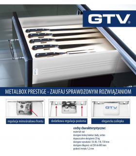 Metalbox 150mm l-400 srebrny PRESTIGE GTV MP-150400-80