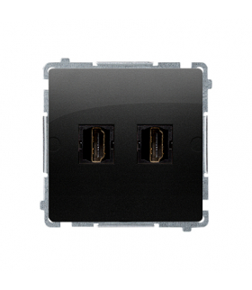 Gniazdo HDMI podwójne czarny mat BMGHDMI2.01/49