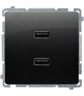 Ładowarka USB podwójna czarny mat 2,1A BMC2USB.01/49