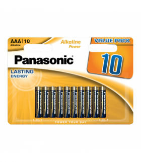 Baterie alkaliczne R03 (AAA), 10 szt., blister, Alkaline Power, PANASONIC PNLR03-10BP ALKALINE POWER