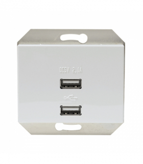Gniazdo 2 x USB, 2.1 A, białe, XP500, Vilma USB-5V-DC2.1AB
